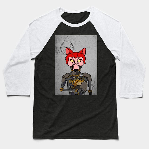 Unique White Fang Digital Collectible - Character with RobotMask, AnimalEye Color, and GlassSkin on TeePublic Baseball T-Shirt by Hashed Art